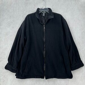 VTG Brandini Woolmark Shacket Mens XL Wool Winter Jacket Zip Up Sweater Black